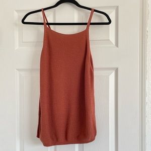 rusty pink knit tank by Prologue